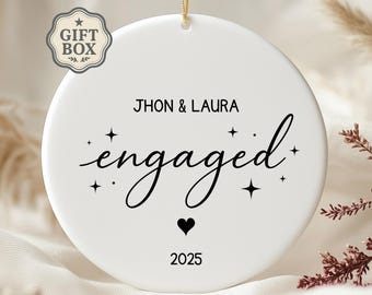 Engagement Ornament Gift, Personalized Engagement Gift for Couples, Engaged Gift, Newlywed Gift For Couple