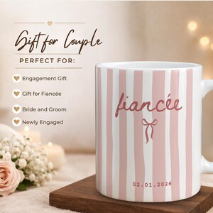 Engagement gift mug for fiancée, perfect for newly engaged couples and bridal gifts