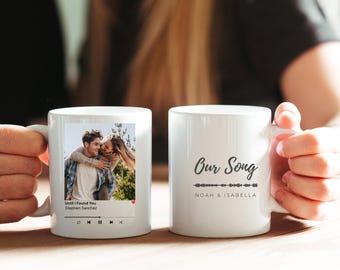 Custom Photo Mug, Our Song Photo Mug, Personalized Photo Coffee Cup, Couple Gift, Anniversary Keepsake
