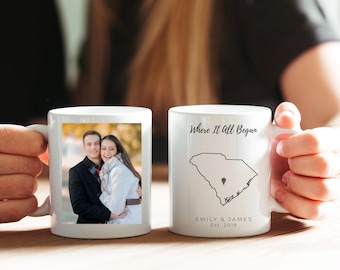 Custom Photo Mug, Where It All Began Photo Mug, Personalized Photo Coffee Cup, Couple Gift, Anniversary Keepsake