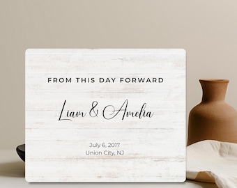 Personalized Couple Photo Board, Wedding Keepsake