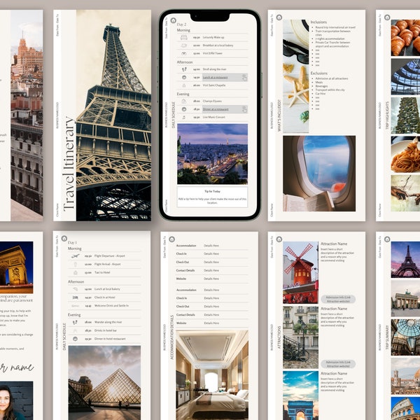 Travel Agent - Mobile Itinerary - Canva Template