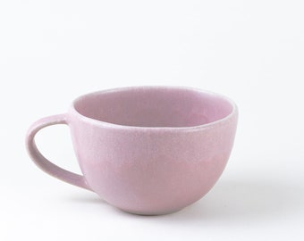 Keramik Tasse pink Teetasse Coffee Mug handgemacht matte Glasur