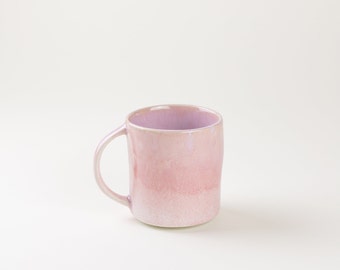 Keramik Tasse pink Teetasse Coffee Mug handgemacht glänzende Glasur