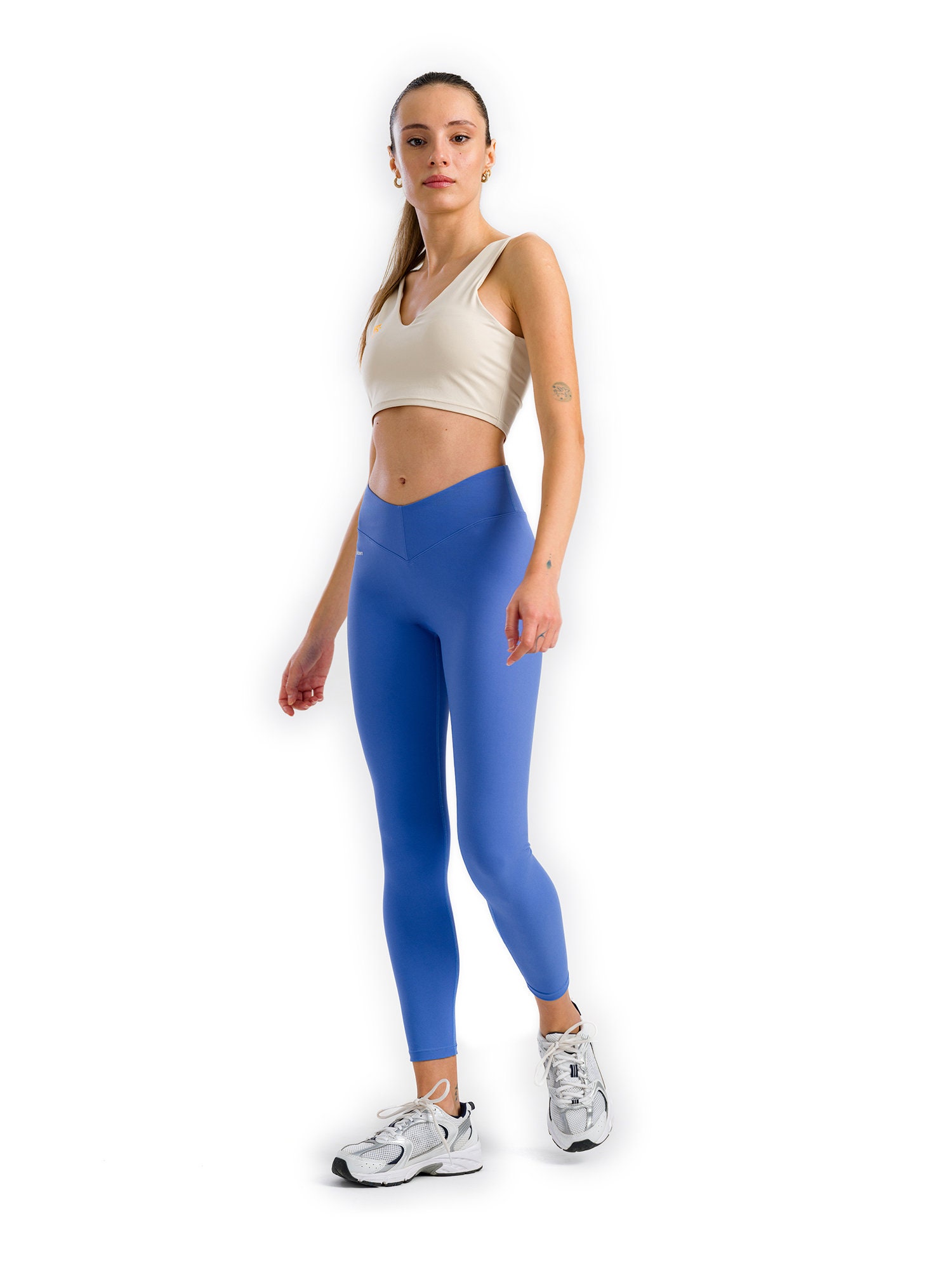 Sport Leggings Yoga Pants Cross Waist Cargo Pockets Butt Lift