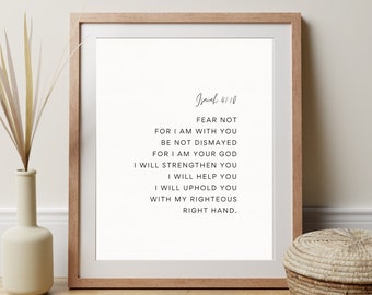 Isaiah 41:10, Scripture Wall Art, Christian Wall Decor, Bible Verse Wall Art, Bible Verse Sign, Instant Download, Christian Home Decor