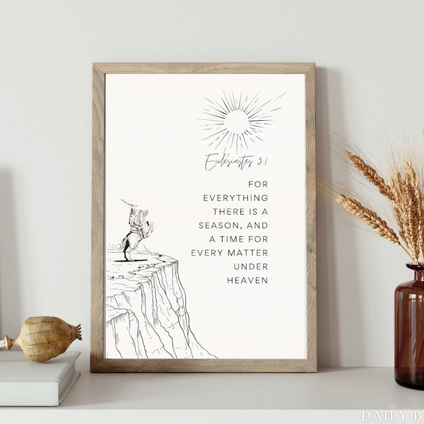 Ecclesiastes 3:1, Western Christian Wall Art, Scripture Print, Vintage Rodeo Wild West Decor, Christian Gift, Modern Bible Verse Wall Art