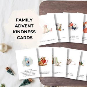 Cartões de serviço de Advento para crianças, Atos de bondade de Natal, Download para impressão, Atividades de feriados cristãos, Atividades de Natal para a família
