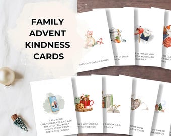 Kids Advent Service Cards, Christmas Acts of Kindness, Printable Download, Christian Holiday Activities, Family Christmas Activities