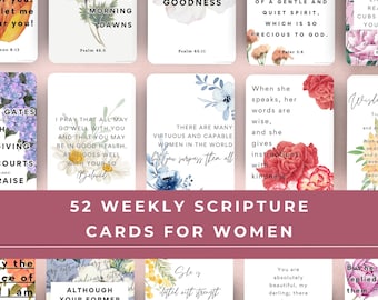 Bible Verse Cards for Women: Scripture Memory & Prayer (PDF Download