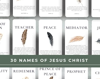 Names of Jesus Christ Scripture Cards: Cowboy Boho Christian Decor (PDF Download