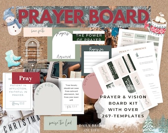 Winter Prayer Board Kit: Scripture Cards, Christian Vision Board (Printable PDF)