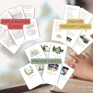 Apprendre à un enfant à prier, Instructions de prière, Cartes de prière pour enfants, Cartes comment prier pour enfants, Cartes bibliques, Cadeau de baptême, École chrétienne à domicile