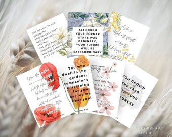 A Year of Scripture Cards for Women, Christian Gift for Mother's Day, Christian Religious Gift For Her, Weekly Prayer Scripture Memory Cards