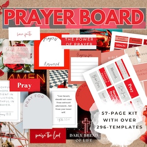 Christian Wall Collage, Prayer Board Starter Kit, Scripture Cards, Prayer Planner, Prayer Vision Board, Printable Prayer Board Kit