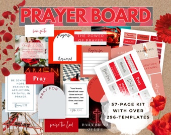 Christian Prayer Board Kit: Scripture Cards & Planner (Printable)