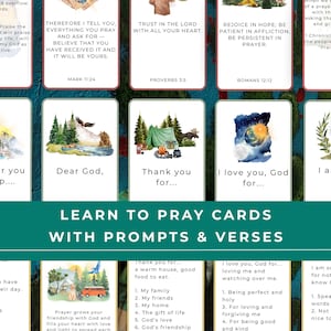 How to Pray Cards for Kids, Prayer Activity, Teach Child to Pray, Bible Verse Card Set, Baptism Gift, Prayer Steps for Children