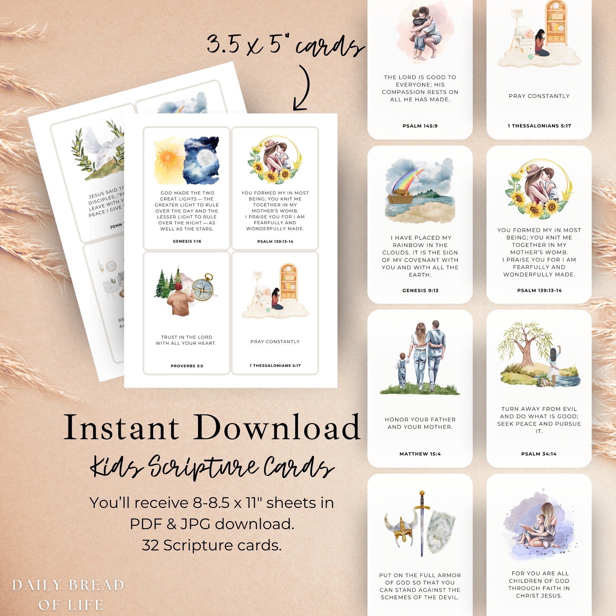 Scriptue Cards.pdf Kids Bible Verse Cards: Christian Homeschool Scripture Cards (PDF ...