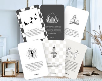 A Year of Scripture Cards for the Family, Weekly Prayer Scripture Memory Cards, Bible Memory Verse Cards for Kids, Christian Gift