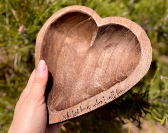 Wooden Heart Prayer Bowl, Prayer Cards Religious Gift Set, Homespun Custom Prayer Bowl, Blessing Dough Bowl, Homely Housewarming Gift