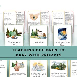 Teach Child to Pray, Prayer Prompts, Prayer Cards for Kids, How to Pray Cards for Kids, Bible Cards, Baptism Gift, Christian Homeschool