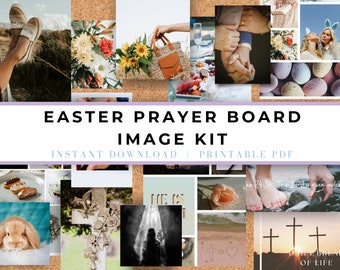 Easter Prayer Board Images, Prayer Board Printable Kit, Christian Wall Collage, Prayer Board Party Kit, Prayer Planner, Easter Wall Art