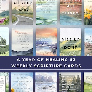 Cartes bibliques de guérison : encouragements vers des versets bibliques chrétiens (téléchargement PDF)