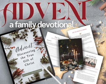 Studio biblico dell'Avvento di Natale: devozionale per la famiglia, guida cristiana all'Avvento stampabile, download digitale