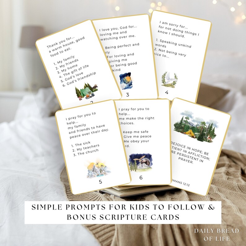 How to Pray Cards for Kids, Prayer Prompts, Teach the Meaning of Prayer, Printable Prayer Cards ...