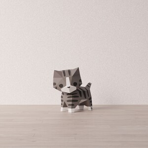 Goji il gatto - Puzzle di carta fai da te Kit fai da te - Decorazione - Regalo di Natale - Decorazione d'interni - Origami
