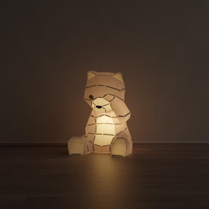 Boji - Luce notturna orsetto di carta fai da te - Decorazione per la cameretta dei bambini - Regalo nascita bambino