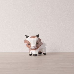 Miko la mucca - Puzzle in carta fai da te Kit fai da te - Decorazione - Regalo di Natale - Decorazione d'interni - Origami