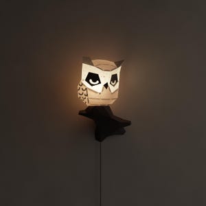 Fuku - Luce notturna gufo di carta fai da te - Decorazione per la cameretta dei bambini - Regalo nascita bambino