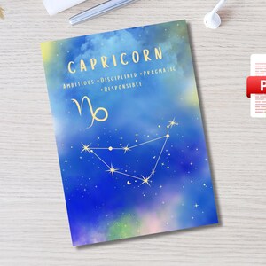 Steenbok verjaardagskaart, december Zodiac verjaardagskaart, januari kristallen kaart, magische kaart voor haar, mystieke kaart