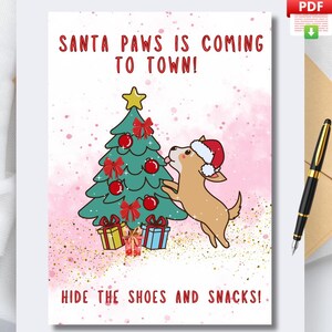 Lustige Weihnachtskarte – Hundebesitzer-Weihnachtskarte – Grüße Weihnachtskarte – süße Hunde-Weihnachtskarte – druckbare PDF-Karte