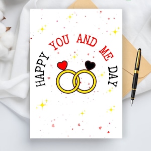 Biglietto Happy You and Me Day - Biglietto anniversario stampabile - Biglietto di San Valentino - Biglietto regalo per il marito Biglietto per la giornata fuori - Biglietto per il download istantaneo