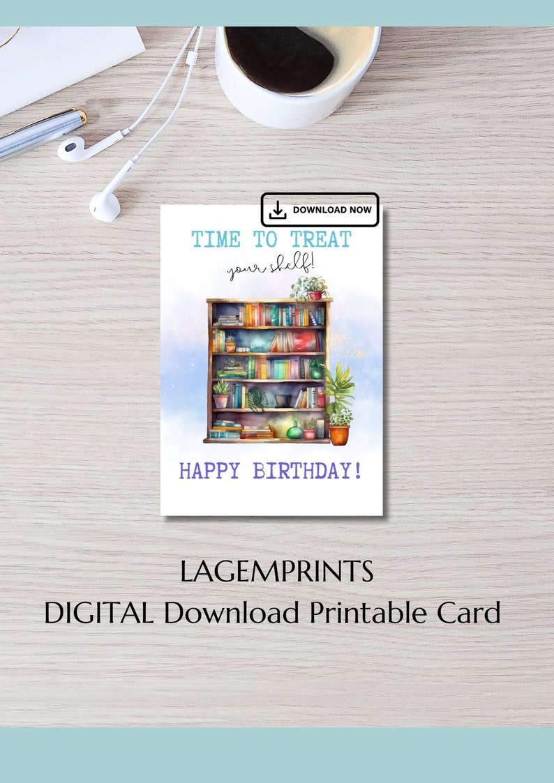 Happy Birthday Book Lover Printable Birthday Card - Printable Happy ...