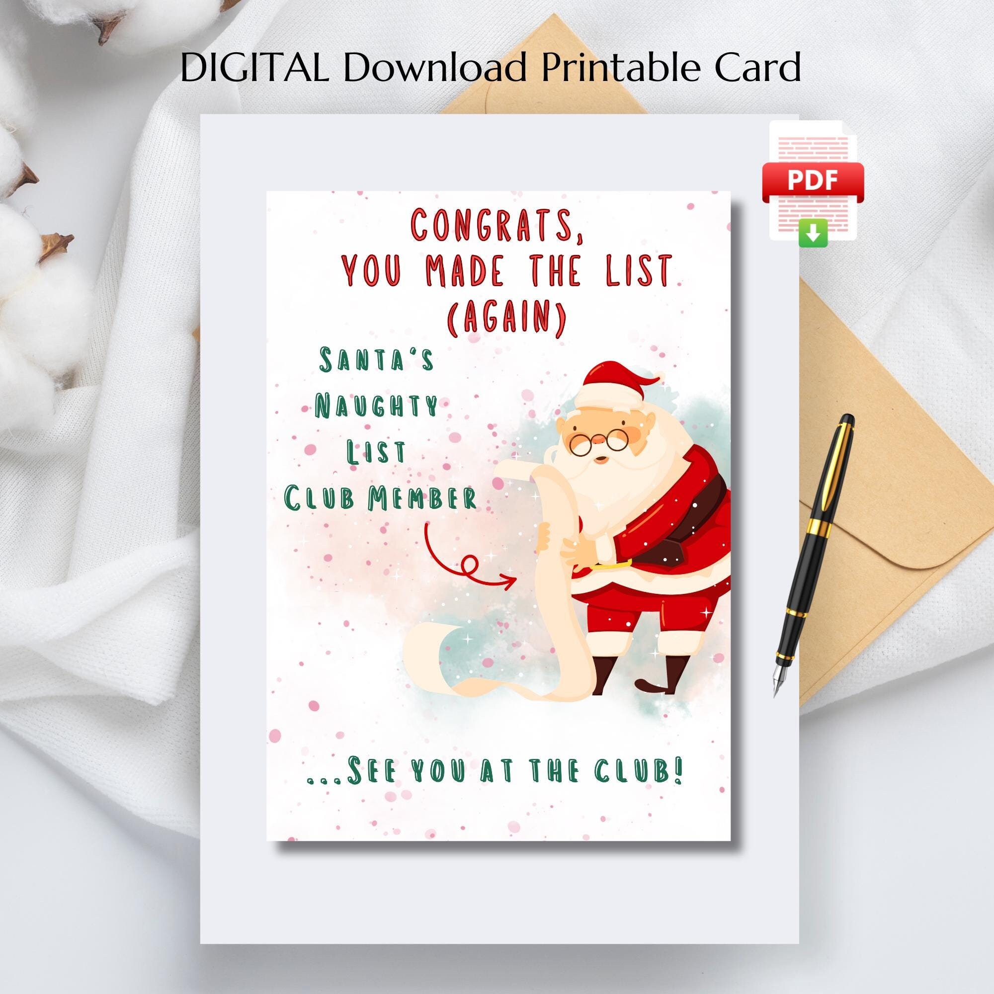 Christmas Card You're On My Naughty List For Having A Hairy Fanny - UK - View #7