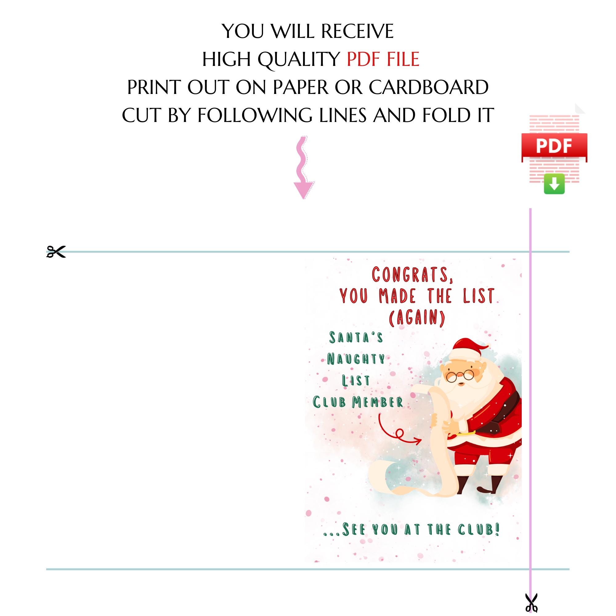 Christmas Card You're On My Naughty List For Having A Hairy Fanny - UK - View #9