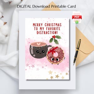 Carte de vœux amusante pour les collègues, les amis ou les proches | Carte d'humour de Noël mignonne Joyeux Noël à ma distraction préférée
