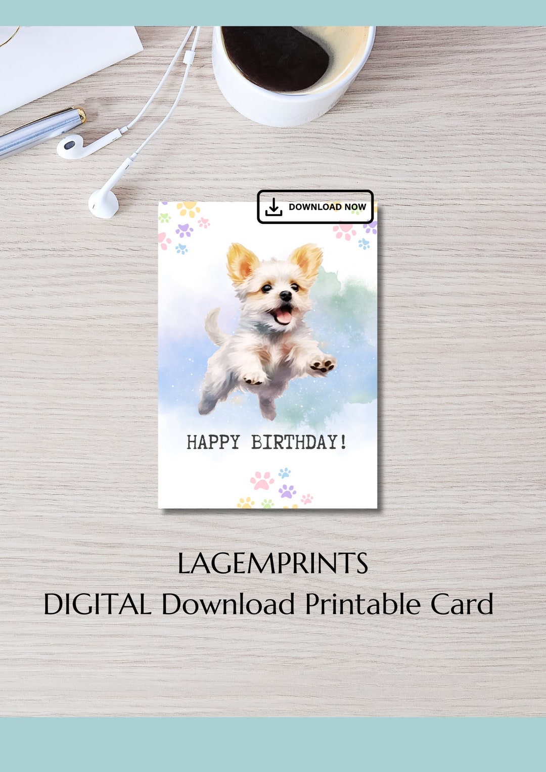 Happy Birthday Cute Dog Printable Birthday Card - Printable Happy ...