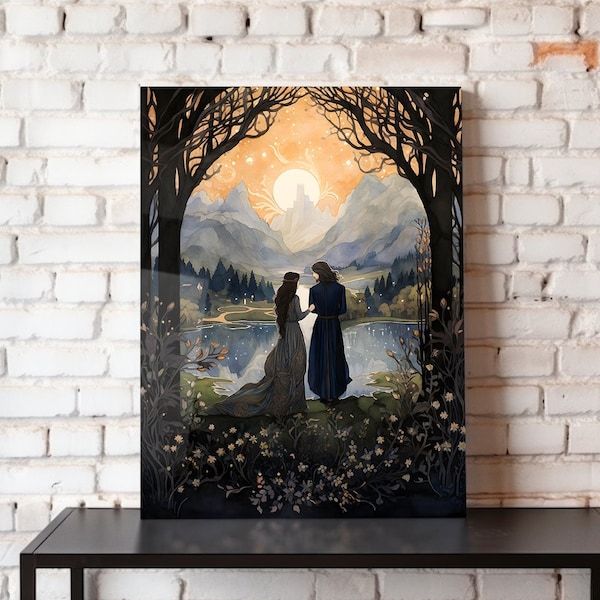 Undying Love | Metal Poster | Lord of the Rings Movie Poster, Fellowship of the Ring, Return of the King, Art Print, Wall Art, Home Decor