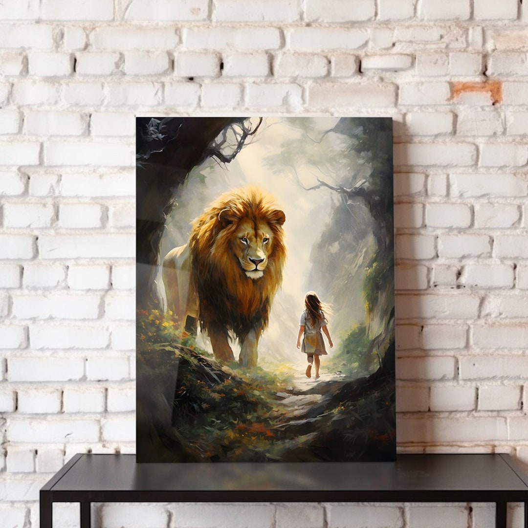 Narnia Print: Aslan Lion Fantasy Art for Children's Room (digital ...