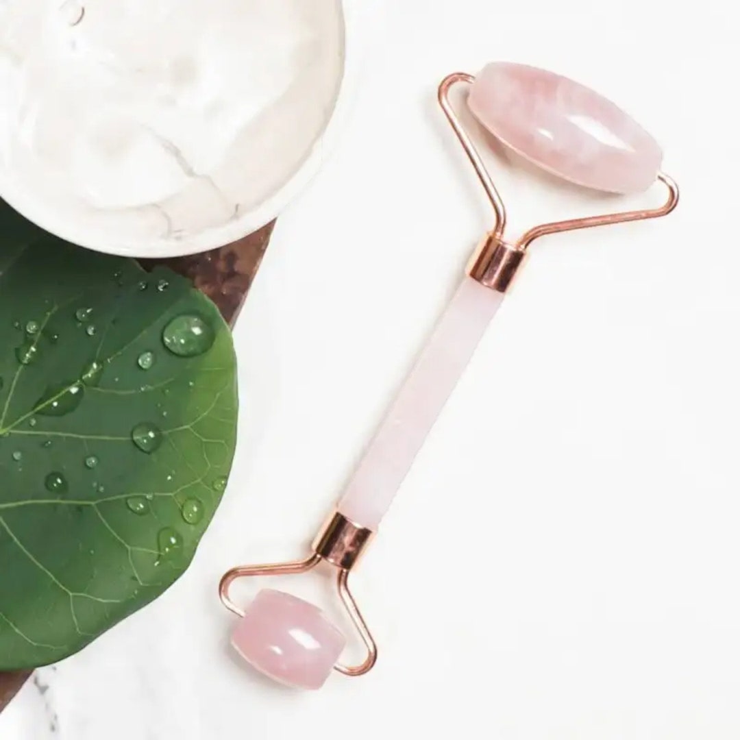 Rose Quartz Stone Massage Tool face Roller Dualsided Etsy