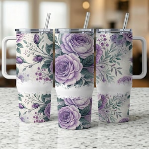 Chinoiserie Tumbler Wrap 40oz Sublimation Digital Download Floral Seamless Pattern, Trendy Flower Toile Chinoiserie Floral Pattern PNG