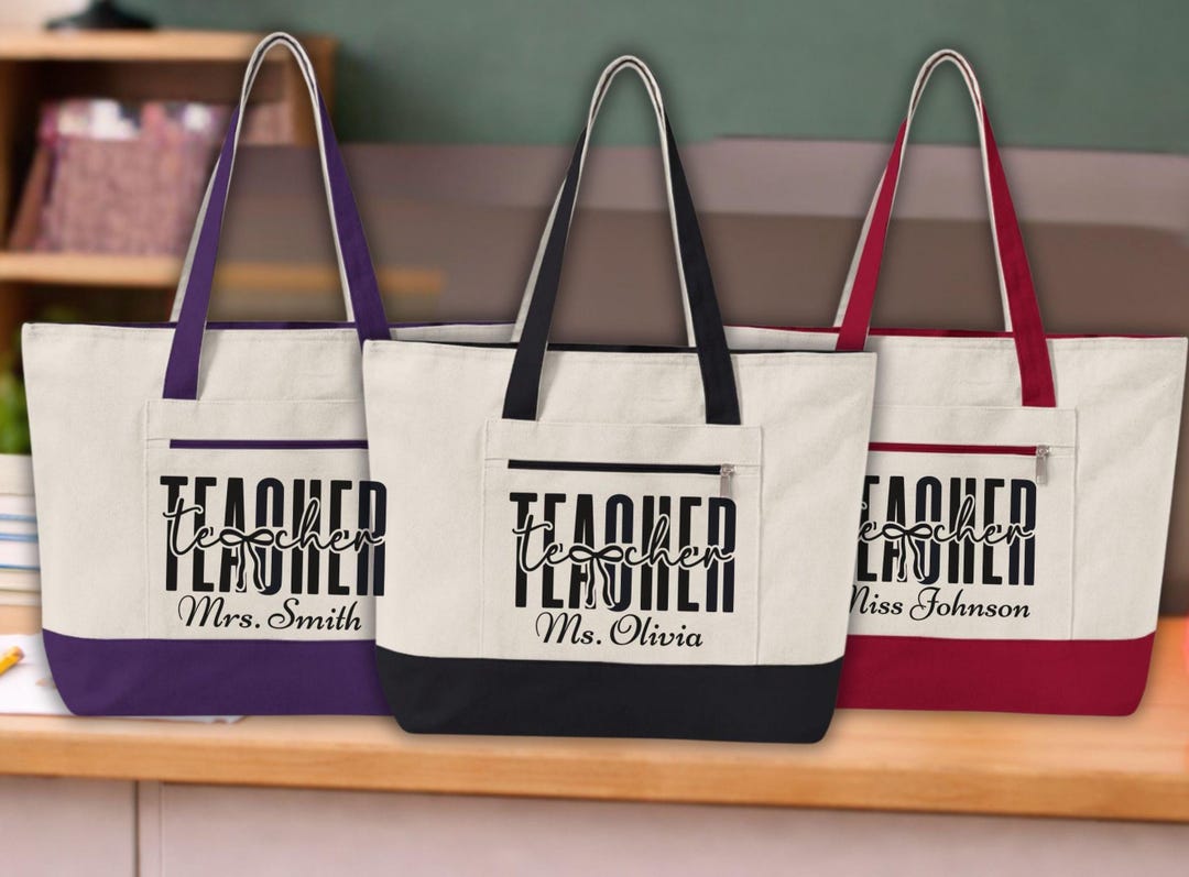 Personalized Teacher Tote Bag: Custom Canvas Educator Appreciation Gift ...