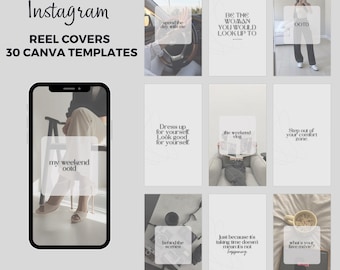 Instagram Minimalist Reel Cover Template Canva Editable Design