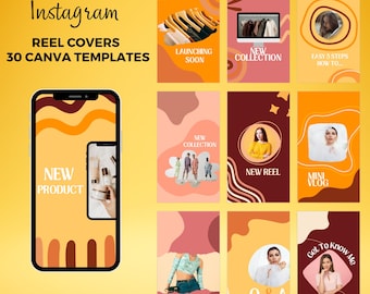 Retro Colorful Instagram Reel Cover Canva Design Template Editable