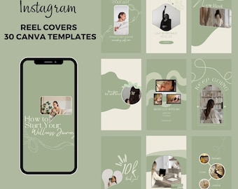 Sjablonen voor wellness Instagram-reelomslag, bewerkbare canvasontwerpen (30)