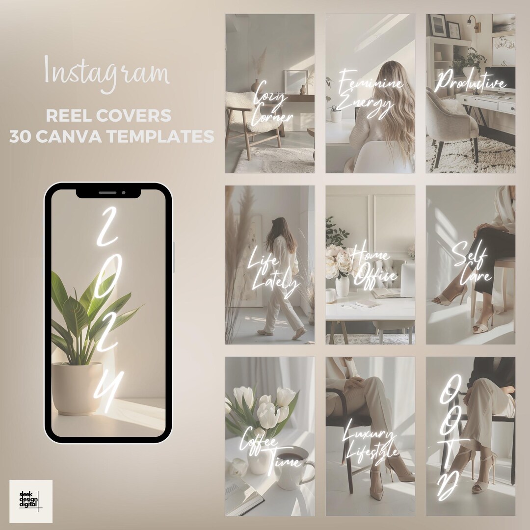 Clean Minimalist Instagram Reels Cover Template 30 Editable Design - Etsy